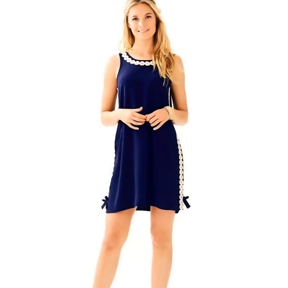 Lilly Pulitzer Navy Dress with Silver Embellishments